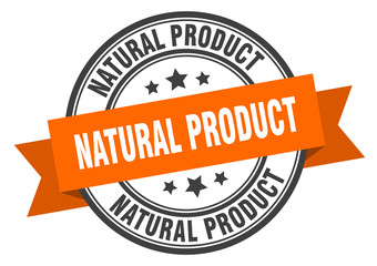 Fototapeta premium natural product label. natural product orange band sign. natural product