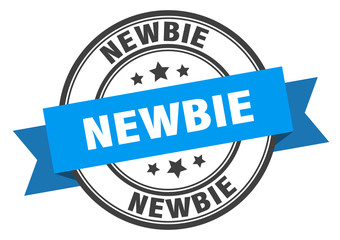newbie label. newbie blue band sign. newbie