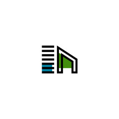 N initial letter, modern logo design template