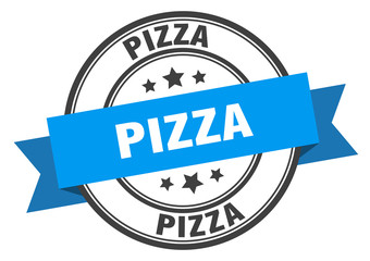 Obraz premium pizza label. pizza blue band sign. pizza
