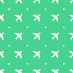 Seamless pattern. Airplane background. Vector illustration.