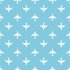 Fototapeta premium Seamless pattern. Airplane background. Vector illustration.