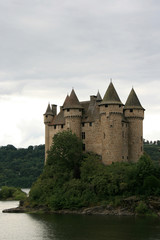 Fototapeta na wymiar medieval castle in lanobre (auvergne - france) 