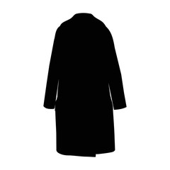 vector, isolated, black silhouette, female coat icon