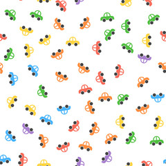 Seamless pattern. Colorful car background. Vector illustration.
