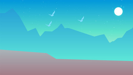 mountains landscape background, sky, blue, sand, mountains