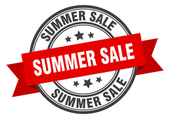 summer sale label. summer sale red band sign. summer sale