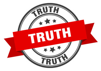 truth label. truth red band sign. truth
