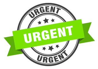 urgent label. urgent green band sign. urgent