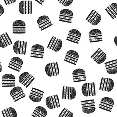 Fast food seamless hamburger pattern. Food background. Vector illustration.