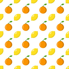 Seamless pattern. Fruits background. Vector illustration.