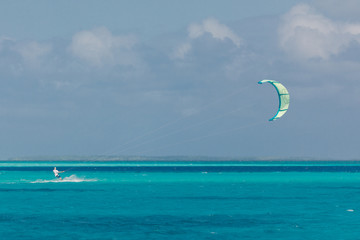 Kite rider on Cocos (Keeling) islands, Direction island