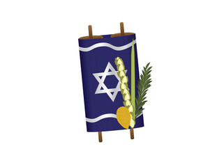 Torah Scroll and Sukkot Four Species