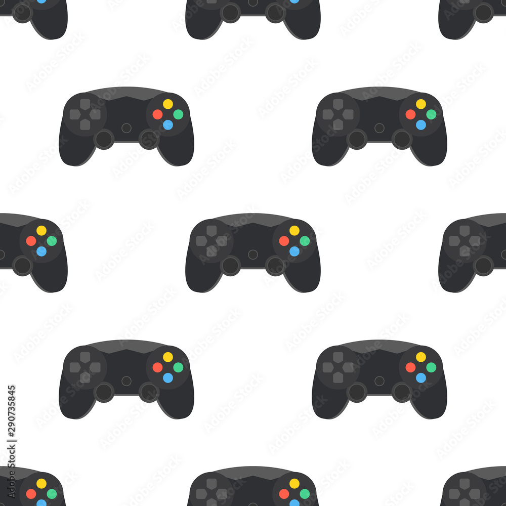 Poster video game controller pattern. joystick icon. vector illustration.