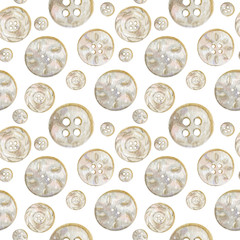 Watercolor vintage illustration of sewing studio equipment