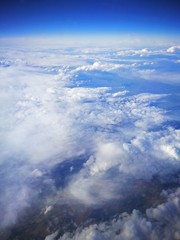 Cloud formations photographed from above from an airplane