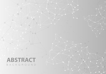 Abstract white and gray color Geometric Polygonal background molecule and communication. Concept of the science.