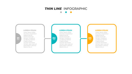Vector infographic template. Business concept with 3 steps, options, processes and square text box creative design. Vector illustration.