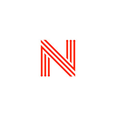 N initial letter, modern logo design template