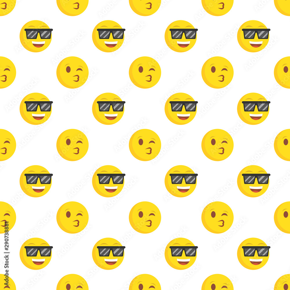 Poster smiley face seamless pattern. vector background.