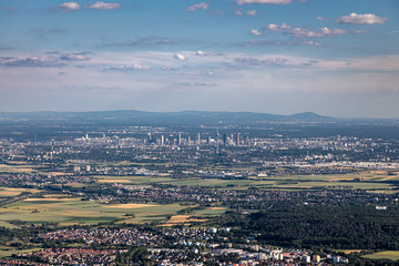 Obraz premium Frankfurter Skyline aus der Luft