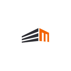 M initial letter, modern logo design template