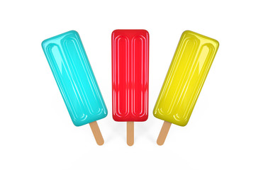 Ice cream candy mock up template on isolated white background, 3d illustration