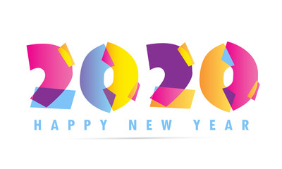 Happy New 2020 Year - cute template poster banner art postcard