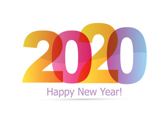 Happy New 2020 Year - cute template poster banner art postcard