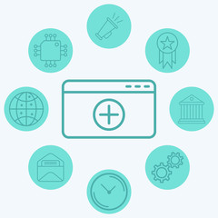 Add web page vector icon sign symbol