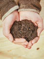 Soil in hands
