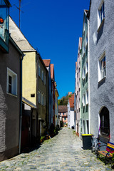 Fototapeta na wymiar Empty narrow European street