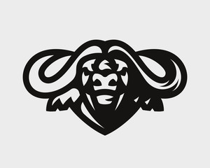Buffalo head logo. Bull emblem design editable for your business. Vector illustration.