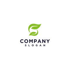 S leaf logo icon. vector