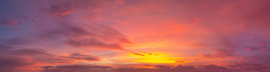Amazing View of Red Sunset over Tenerife Island