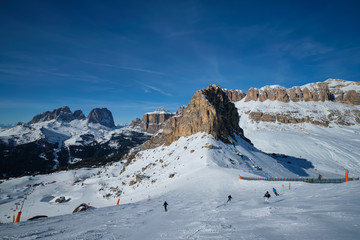 Ski resort in Dolomites, Italy