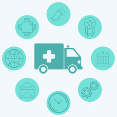 Ambulance vector icon sign symbol