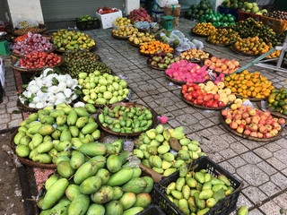 fruits and vegetables at an Asian market