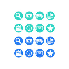 minimalist blue icon shop vector design