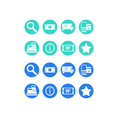 minimalist blue icon shop vector design
