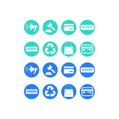 blue minimalist icon vector design