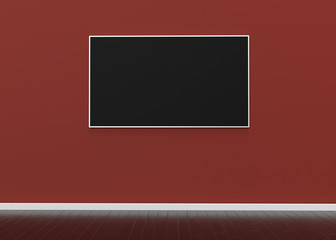 Smart 4k TV Mock-Up In Living Room 3D Render