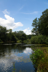 Pool in the middle of woodland fed by well; Springendal, Twenthe, Netherlands