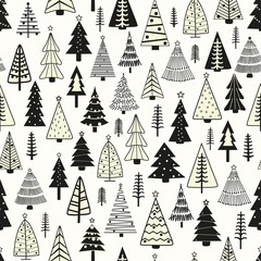 Seamless pattern with stylized Christmas trees