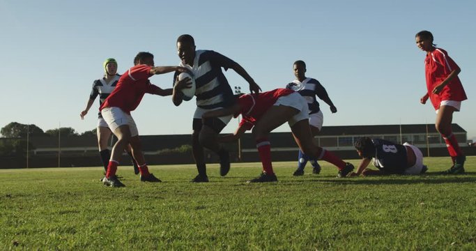 Young adult female rugby match