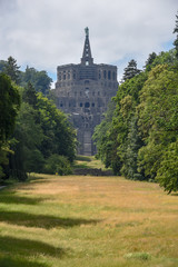 Hercules monument of Wilhelmshoehe Mountainpark at Kassel on Germany..