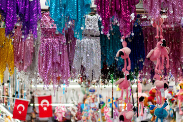 Clothing store for oriental dancing. Dresses for oriental dances in the market.