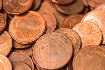 euro coins small change