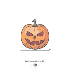 Halloween Pumpkin - Line color icon