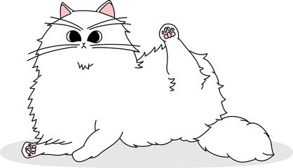 足をあげている猫